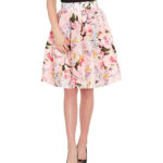 Sassfrass Women Floral Print Pleated Pink Skirt