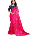 Embroidered Fashion Poly Silk Saree  (Pink)
