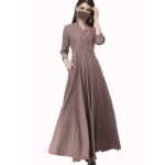 Women Maxi Rosewood Dress With Mask
