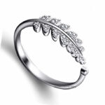 University Trendz Silver Plated Adjustable Leaf Ring for Women’s and Girls Alloy Crystal Silver Plated Ring